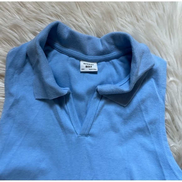 ARITZIA Sunday Best Knox Cropped Tank In Blue - Picture 5 of 5